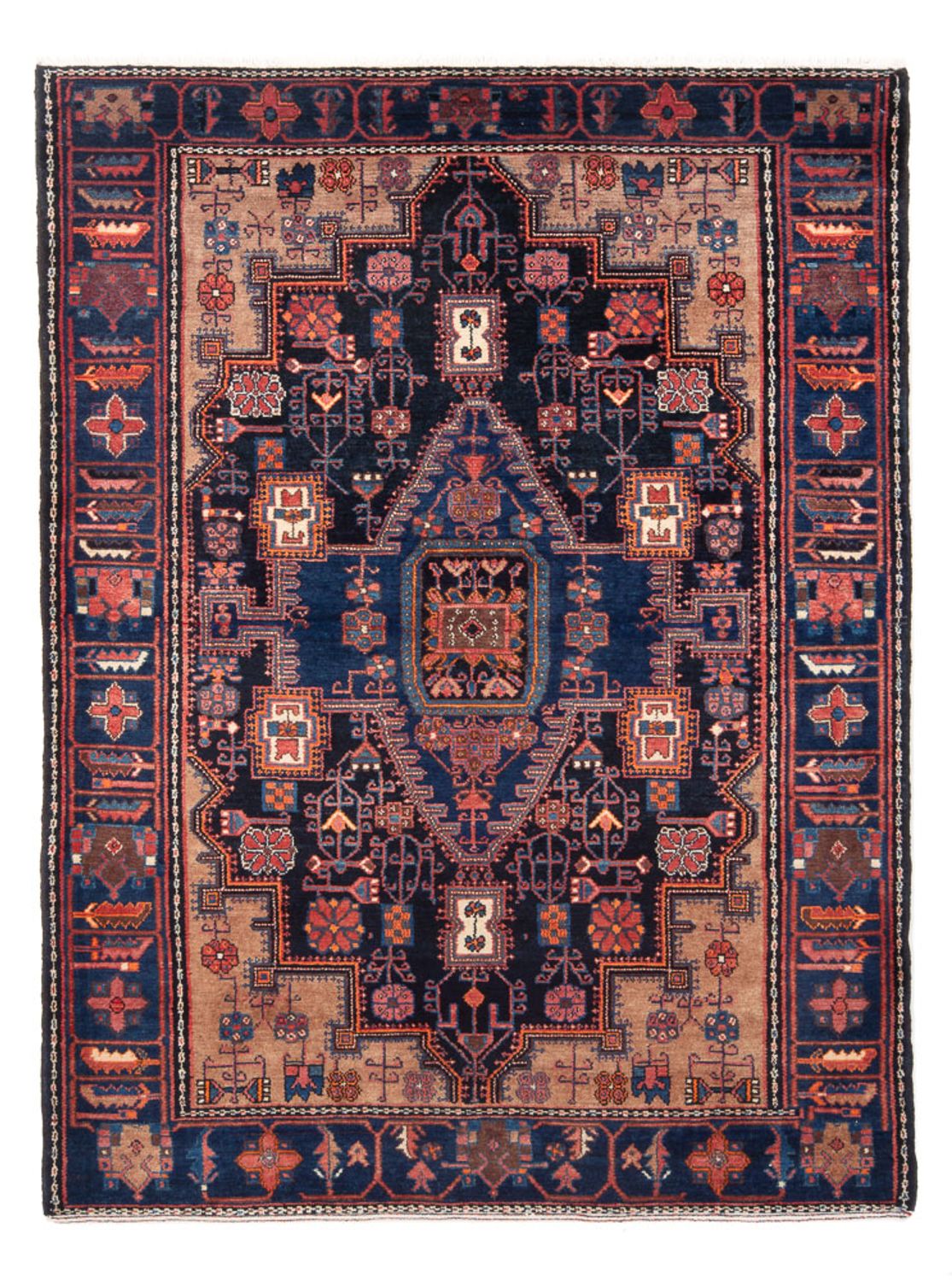 Tapis persan - Nomadic - 212 x 146 cm - bleu foncé