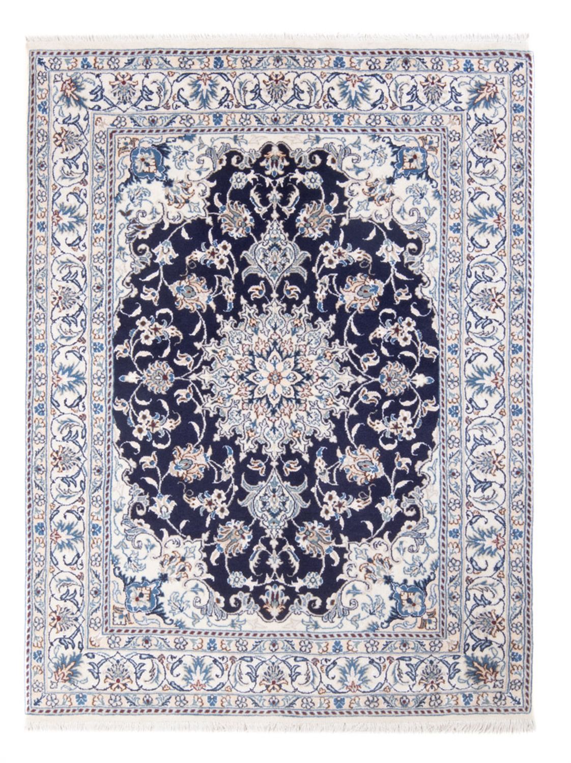 Tapis persan - Nain - Royal - 197 x 147 cm - bleu foncé