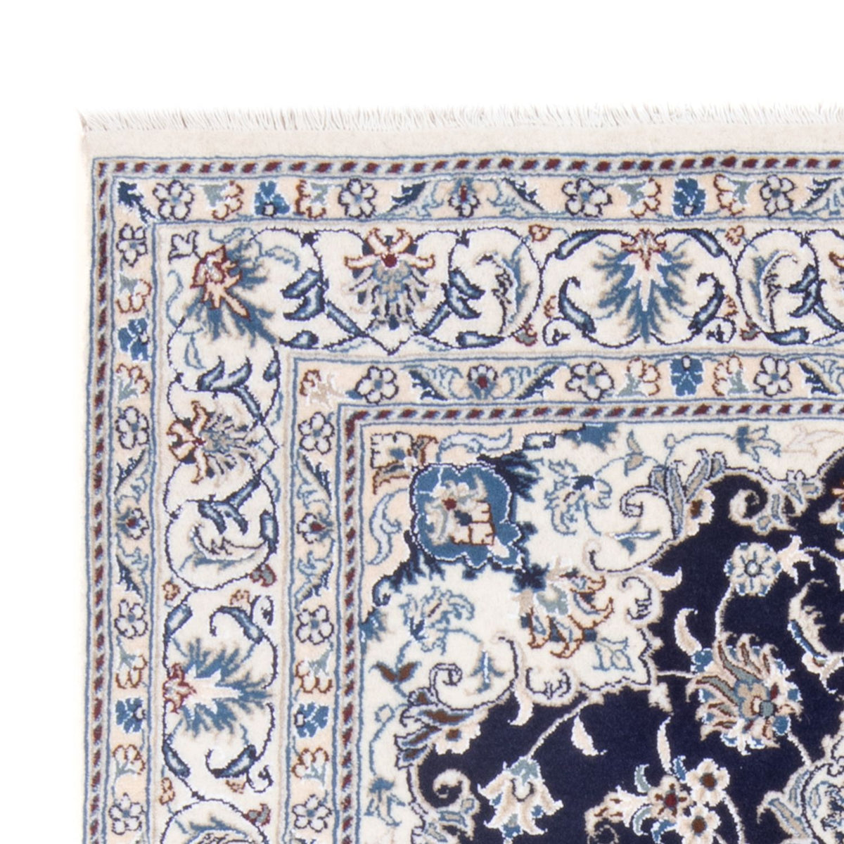 Tapis persan - Nain - Royal - 197 x 147 cm - bleu foncé