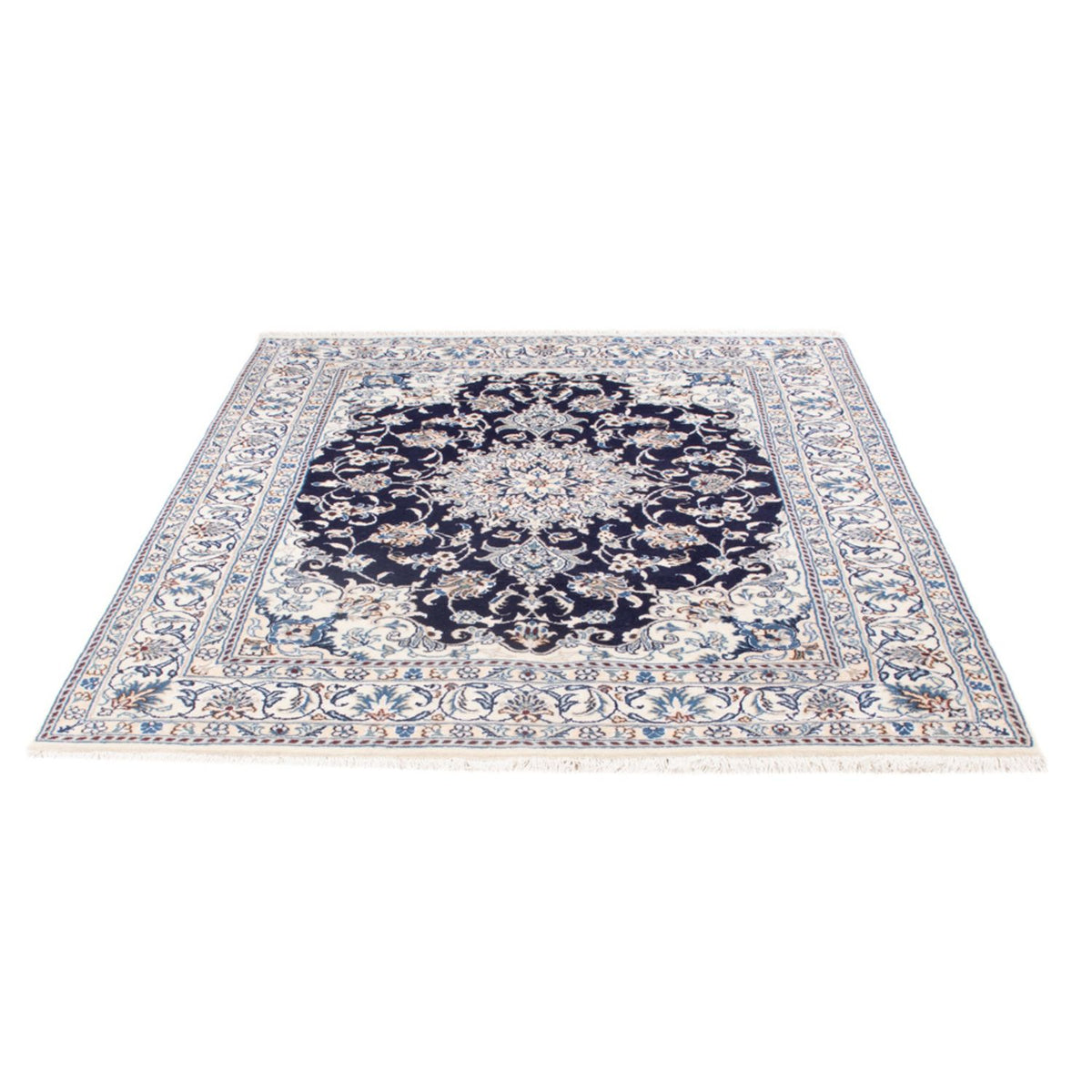 Tapis persan - Nain - Royal - 197 x 147 cm - bleu foncé