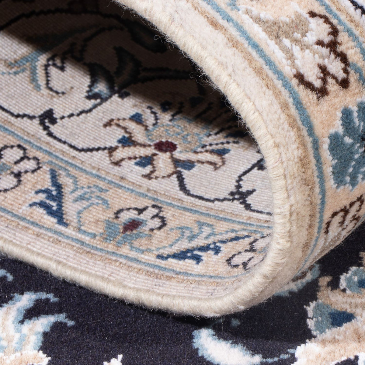 Tapis persan - Nain - Royal - 193 x 143 cm - bleu foncé