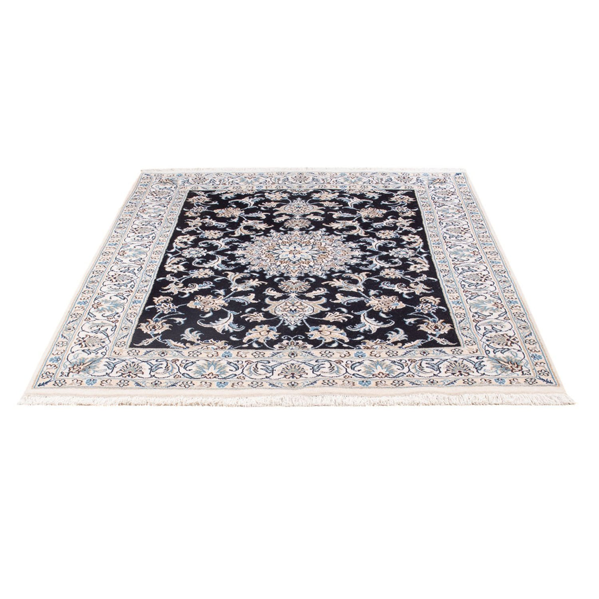 Tapis persan - Nain - Royal - 193 x 143 cm - bleu foncé