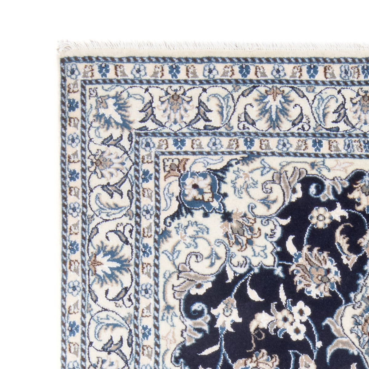 Tapis persan - Nain - Royal - 202 x 146 cm - bleu foncé