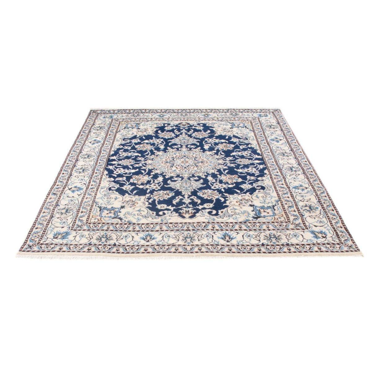 Tapis persan - Nain - Royal - 202 x 146 cm - bleu foncé