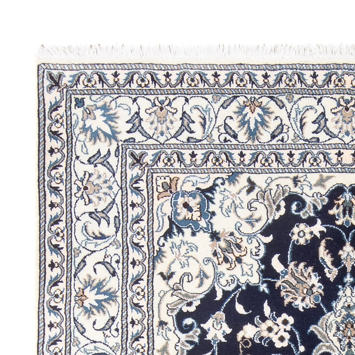 Tapis persan - Nain - Royal - 203 x 147 cm - bleu foncé