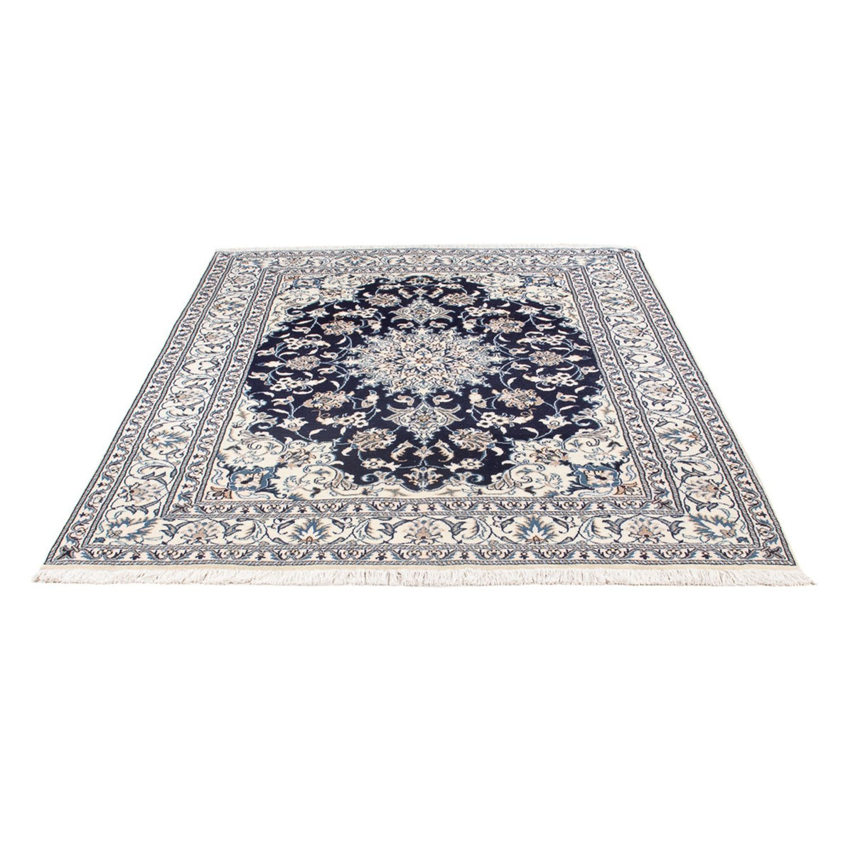 Tapis persan - Nain - Royal - 203 x 147 cm - bleu foncé