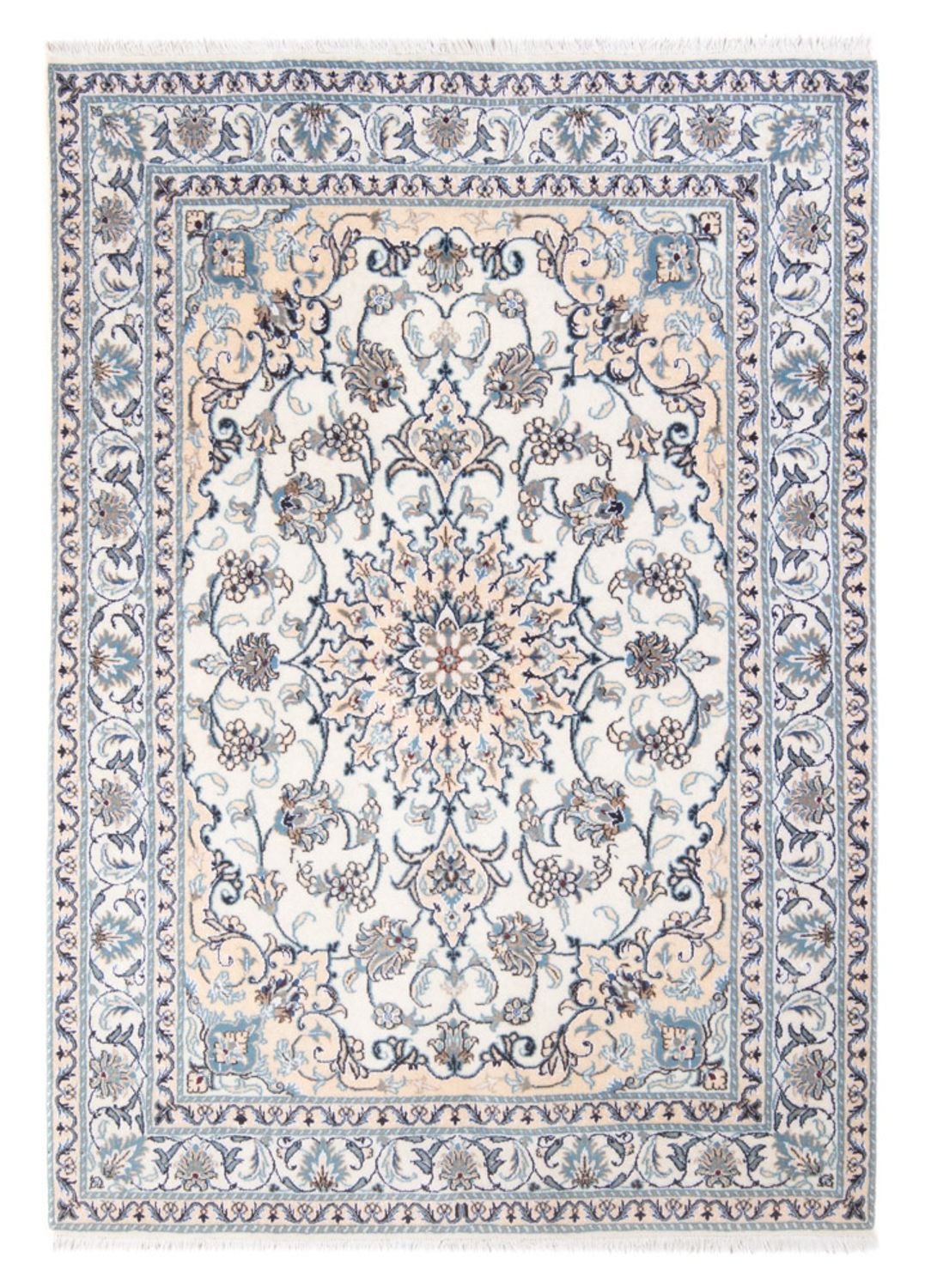 Tapis persan - Nain - Royal - 198 x 152 cm - crème