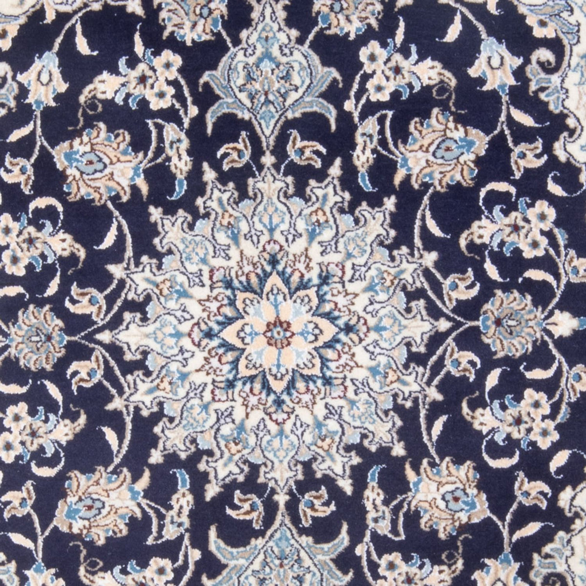 Tapis persan - Nain - Royal - 201 x 145 cm - bleu foncé