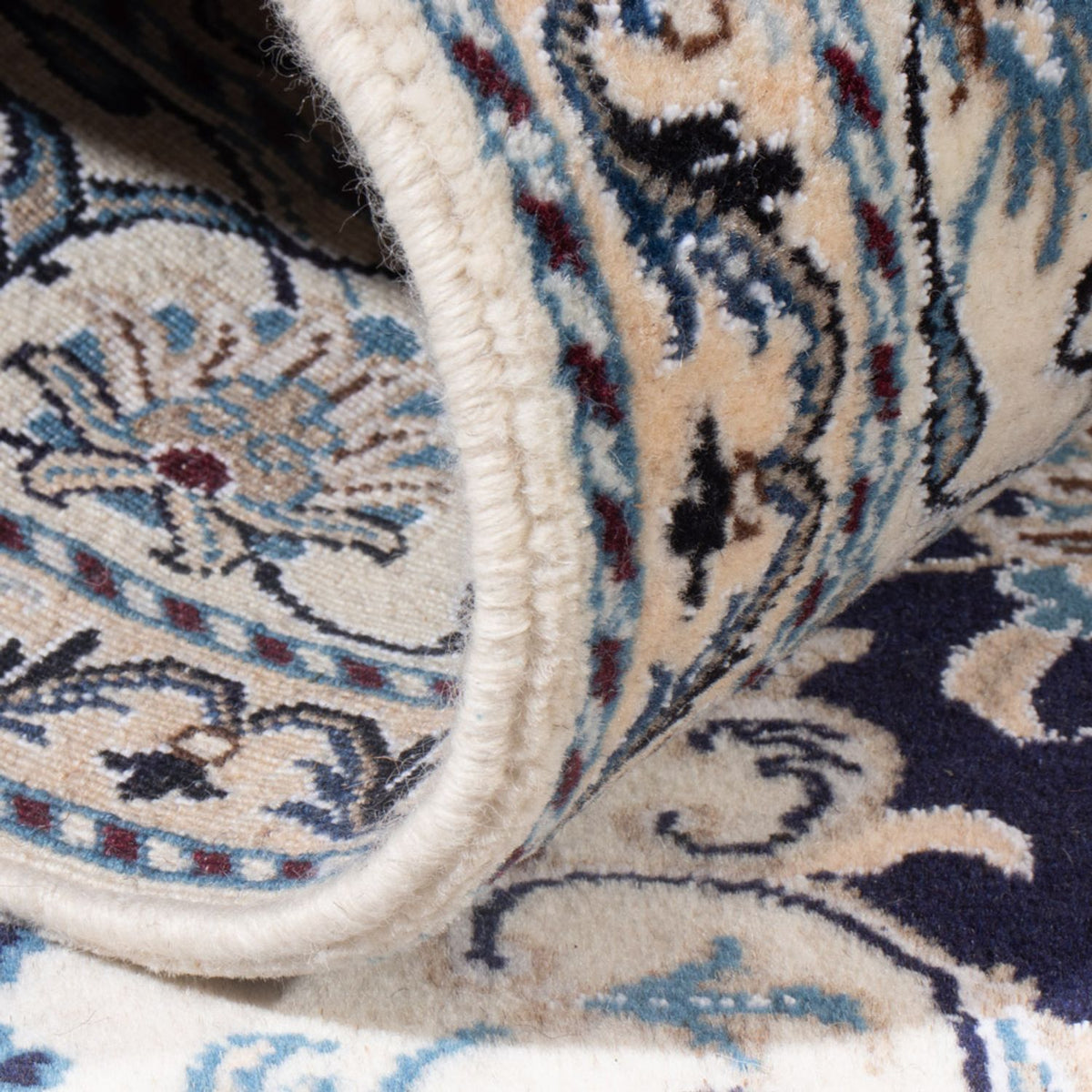 Tapis persan - Nain - Royal - 201 x 145 cm - bleu foncé