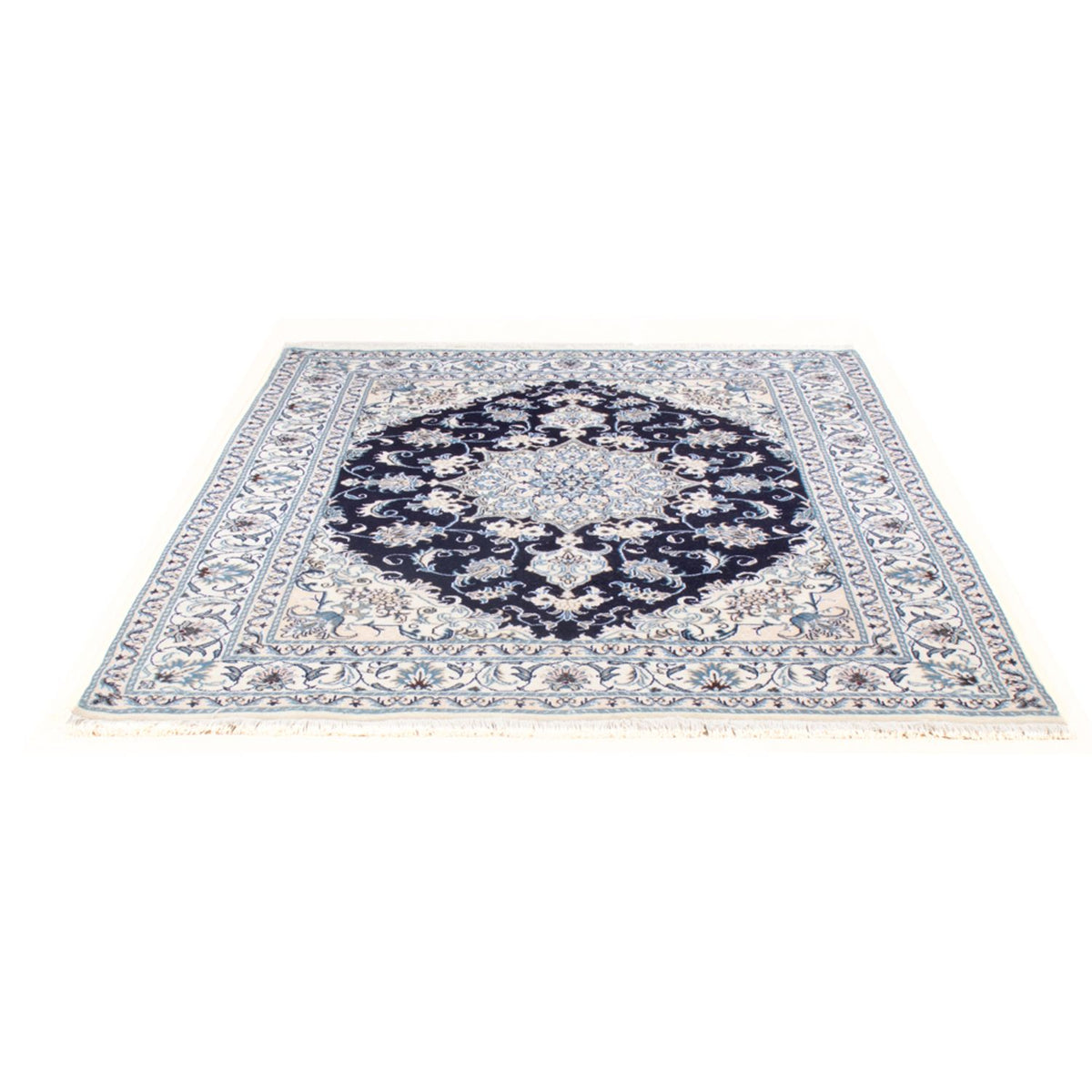 Tapis persan - Nain - Royal - 213 x 150 cm - bleu foncé