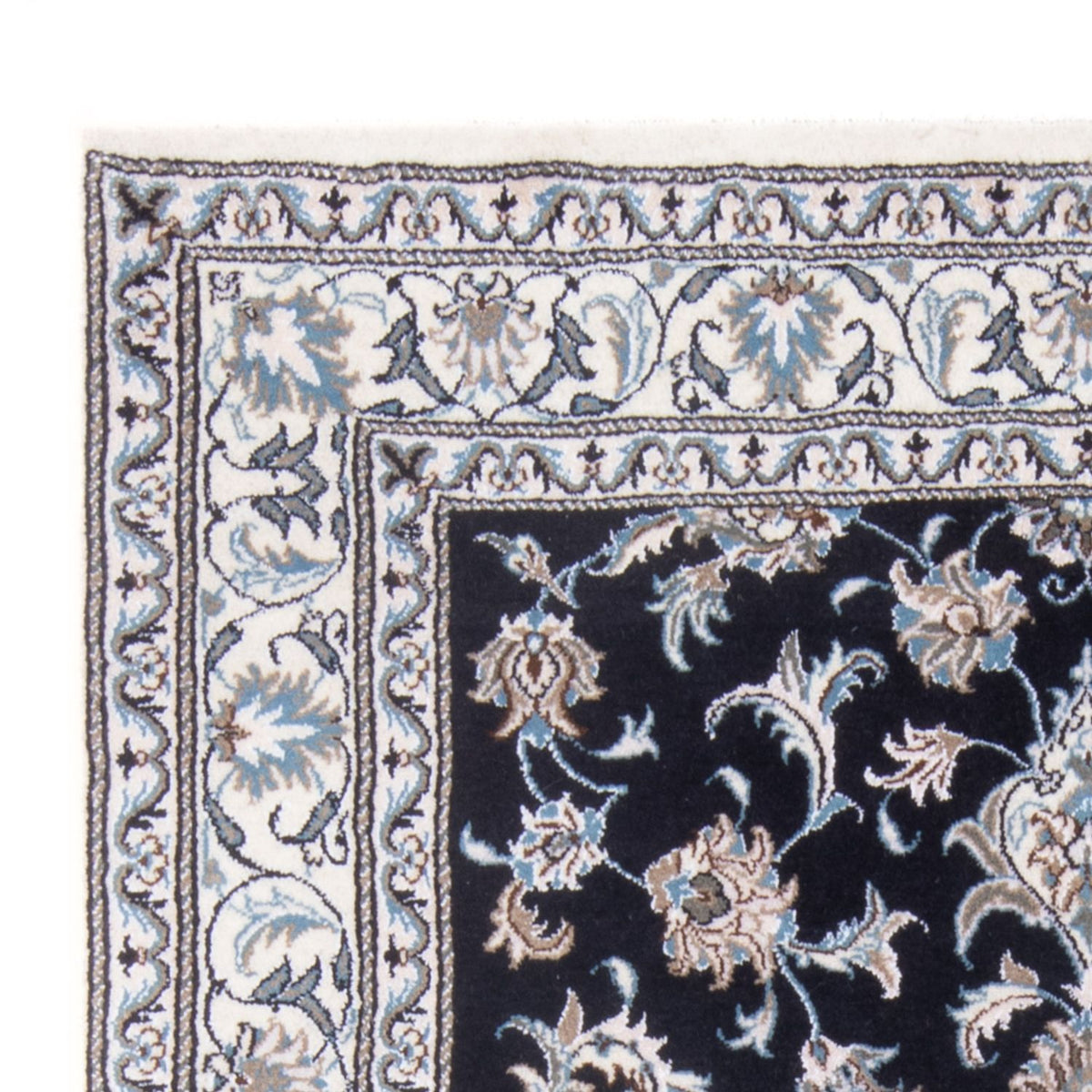 Tapis persan - Nain - Royal - 191 x 146 cm - bleu foncé