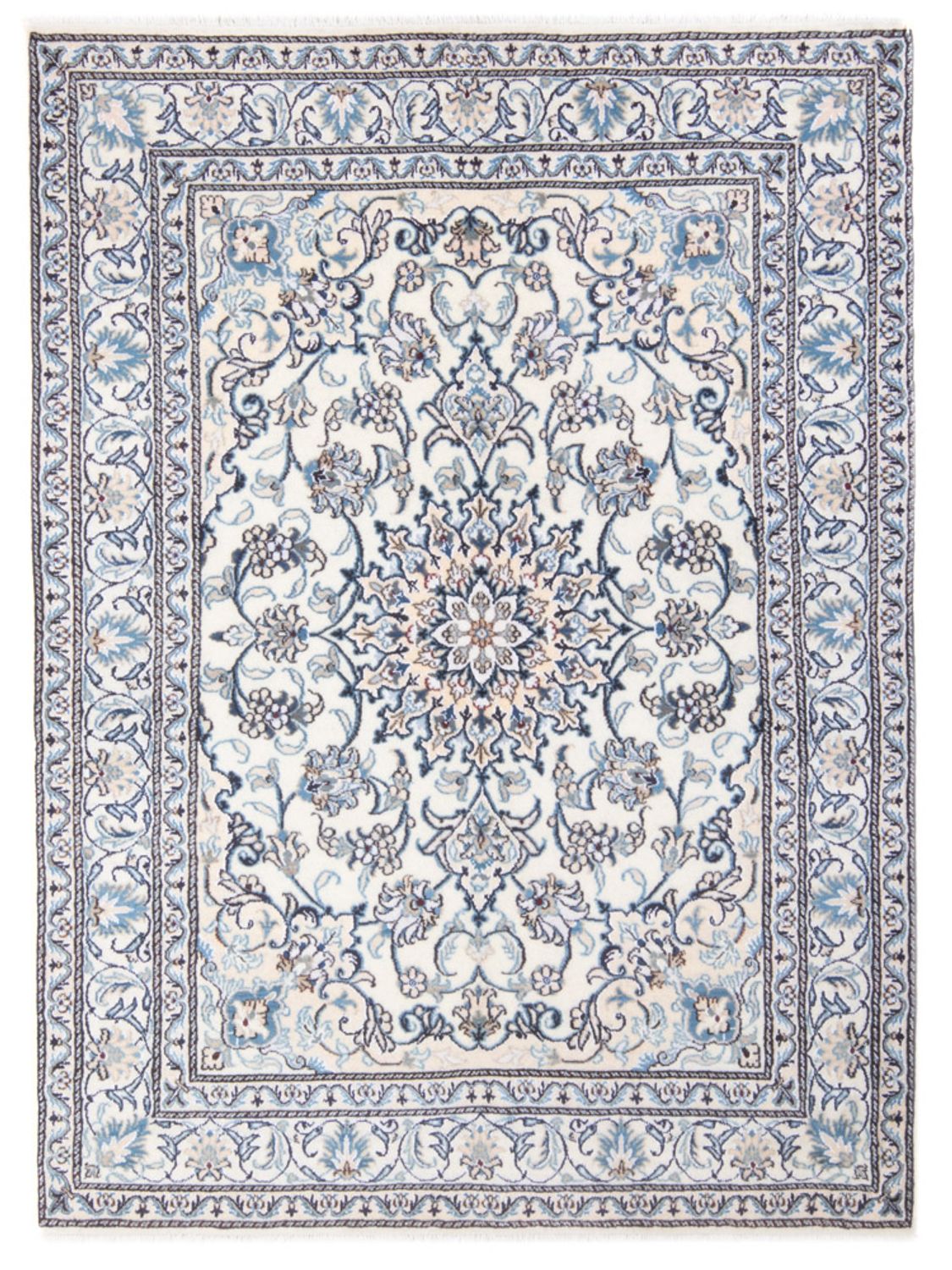 Tapis persan - Nain - Royal - 197 x 145 cm - crème