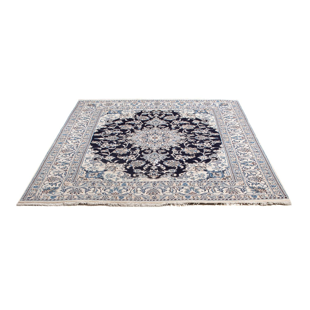 Tapis persan - Nain - Royal - 190 x 149 cm - bleu foncé