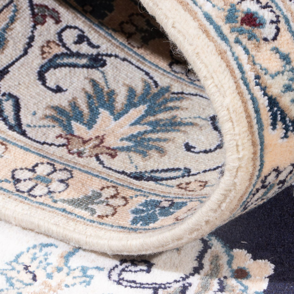 Tapis persan - Nain - Royal - 194 x 145 cm - bleu foncé