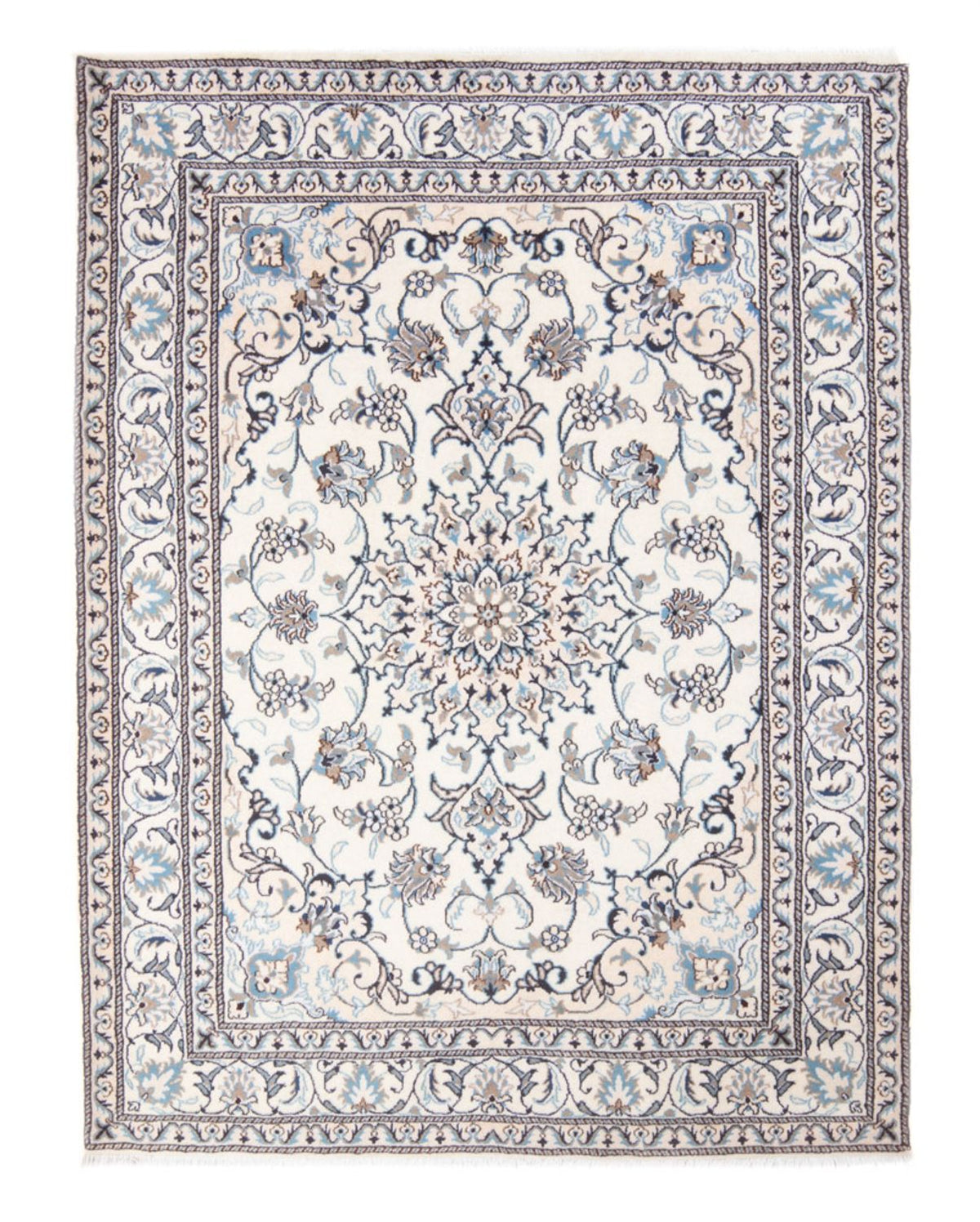 Tapis persan - Nain - Royal - 194 x 143 cm - crème