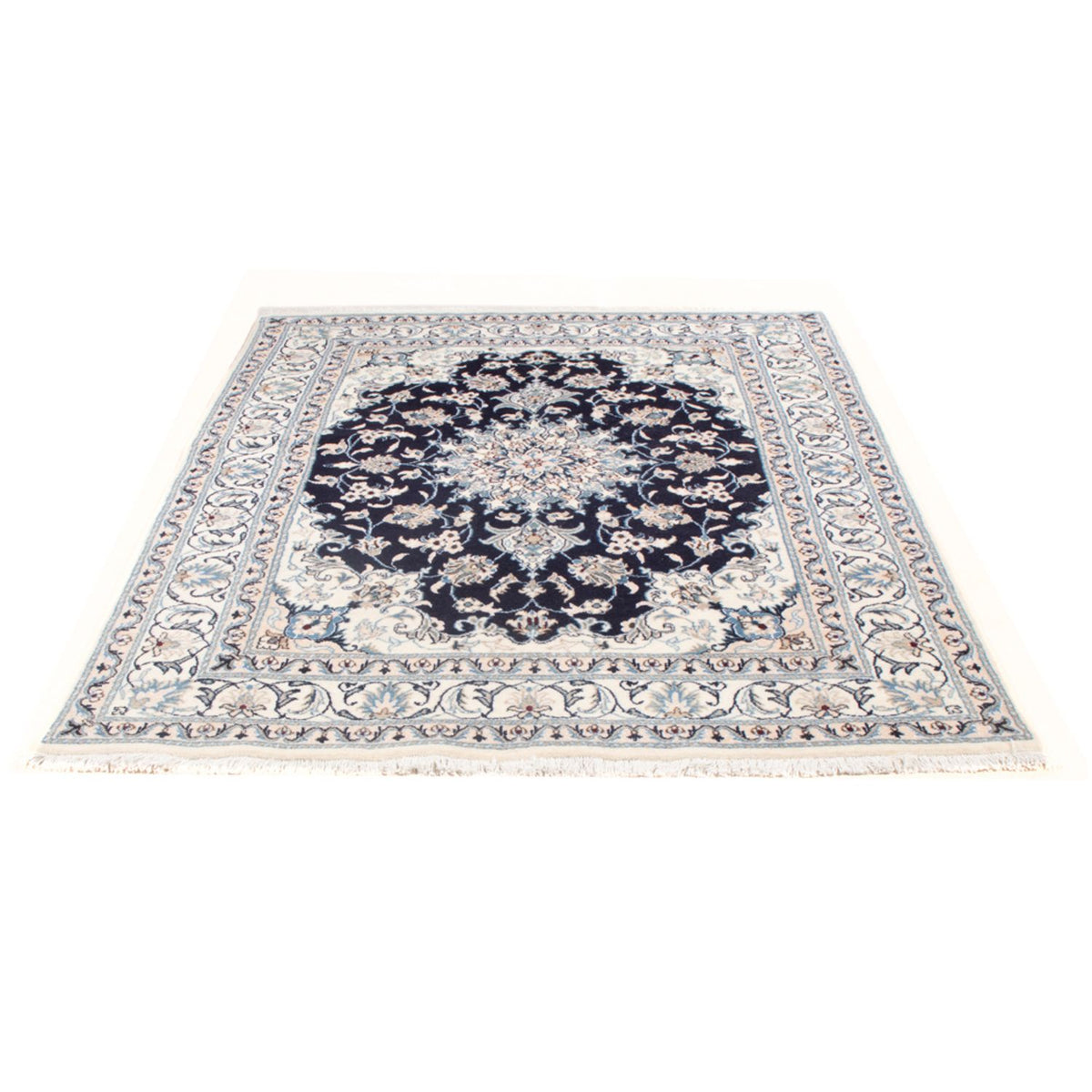 Tapis persan - Nain - Royal - 204 x 141 cm - bleu foncé