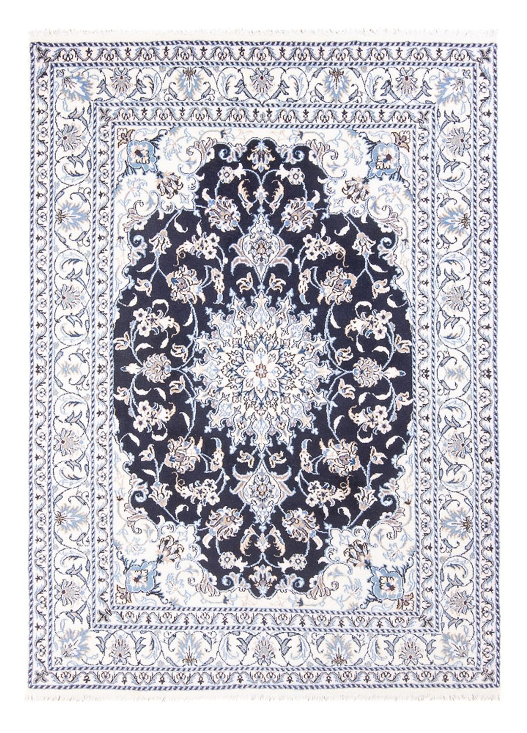 Tapis persan - Nain - Royal - 208 x 144 cm - bleu foncé