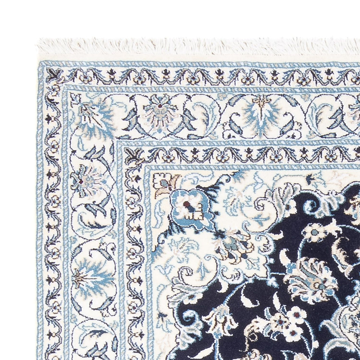 Tapis persan - Nain - Royal - 205 x 146 cm - bleu foncé