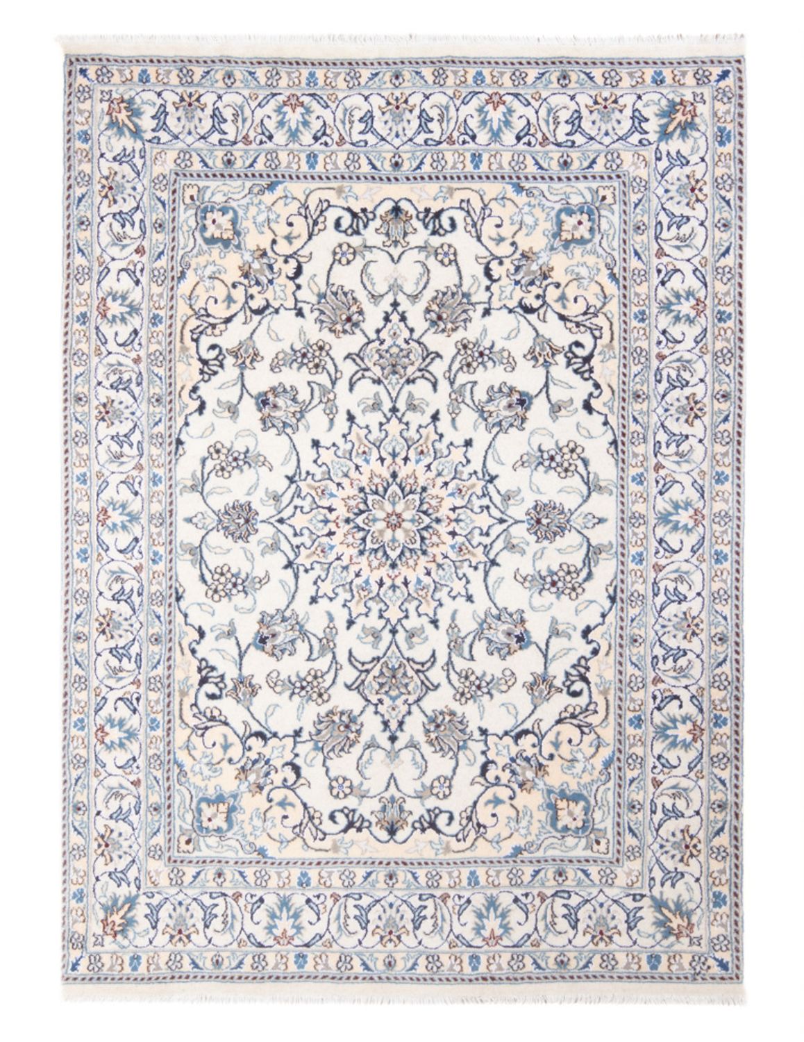 Tapis persan - Nain - Royal - 197 x 144 cm - crème