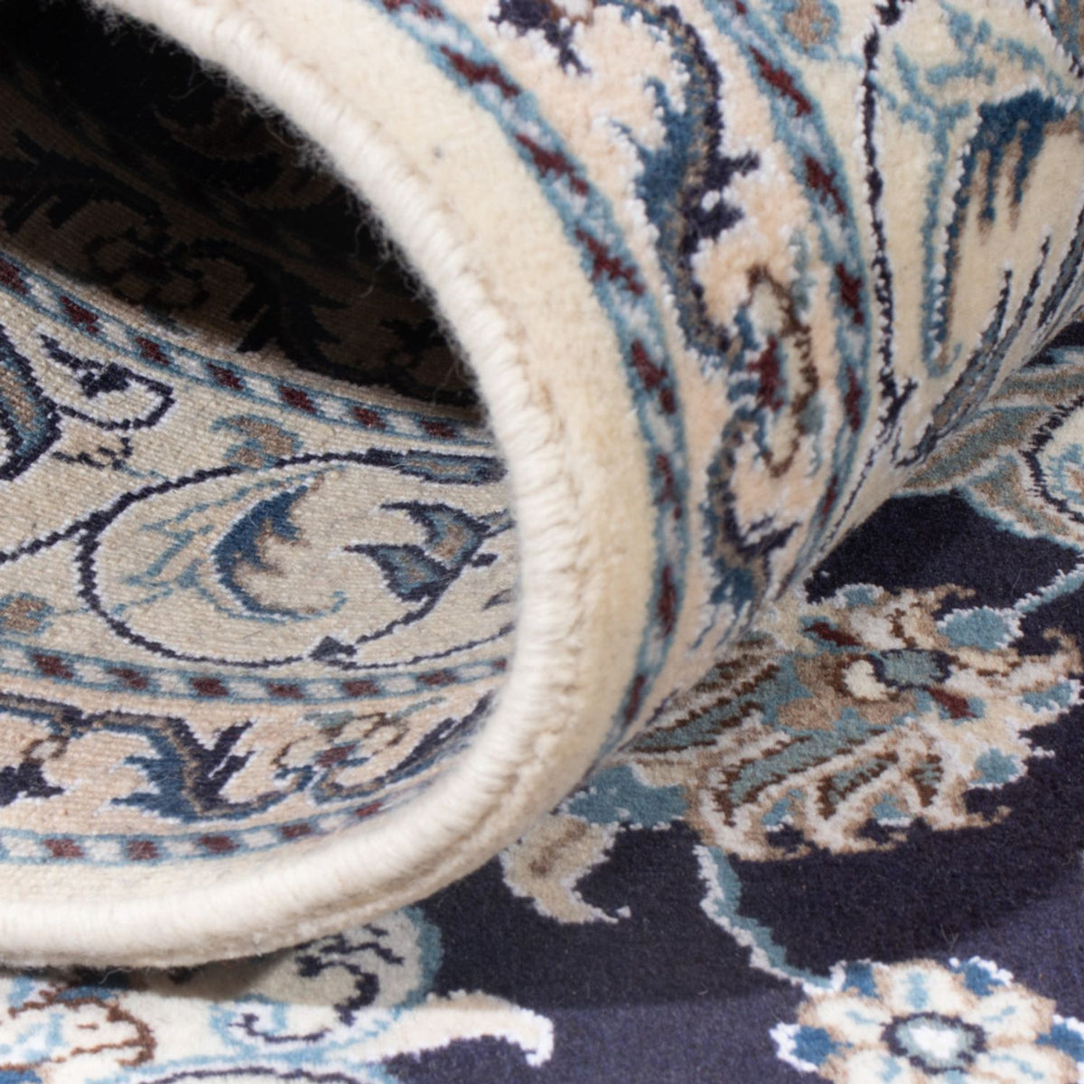 Tapis persan - Nain - Royal - 194 x 149 cm - bleu foncé