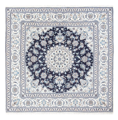 Tapis persan - Nain carré  - 200 x 196 cm - bleu foncé