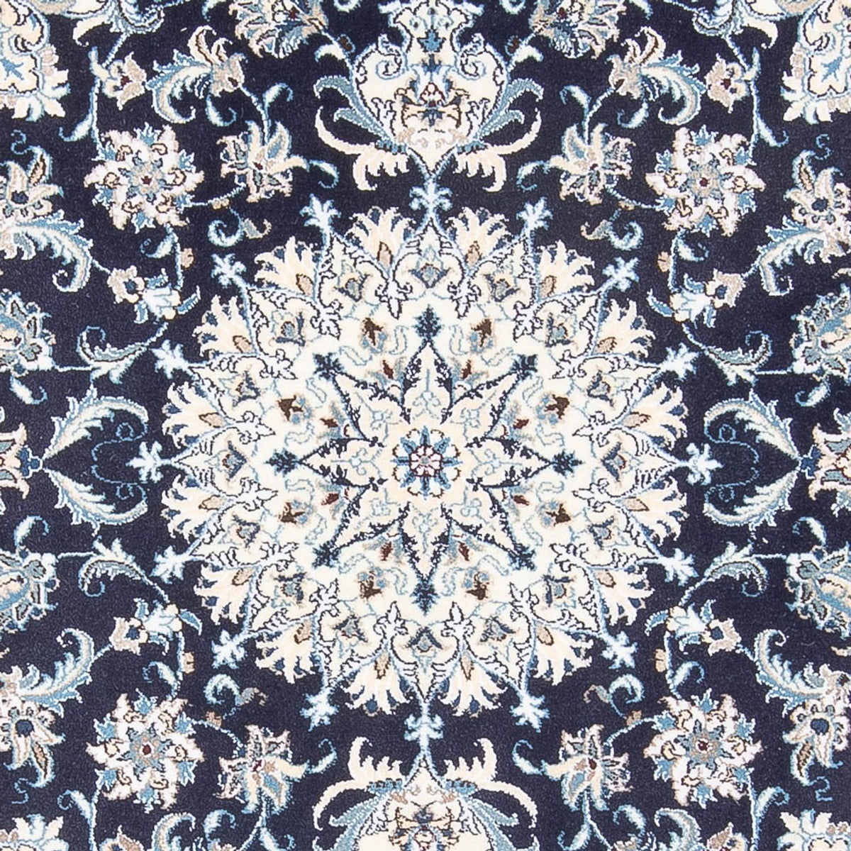 Tapis persan - Nain carré  - 200 x 196 cm - bleu foncé
