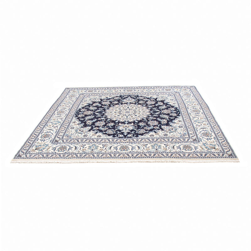 Tapis persan - Nain carré  - 200 x 196 cm - bleu foncé