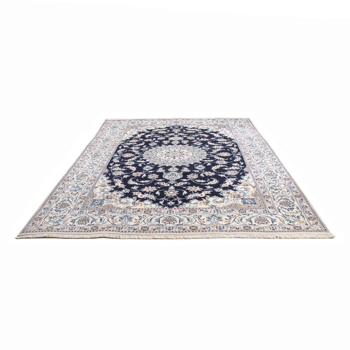 Tapis persan - Nain - 295 x 203 cm - bleu foncé