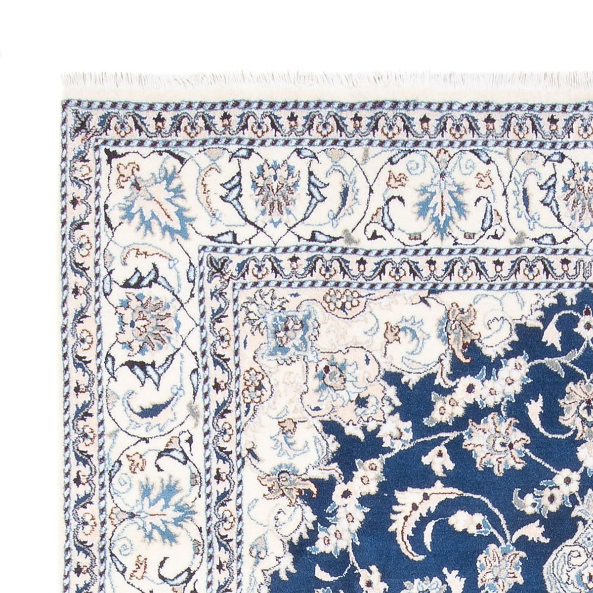Tapis persan - Nain - 296 x 196 cm - bleu