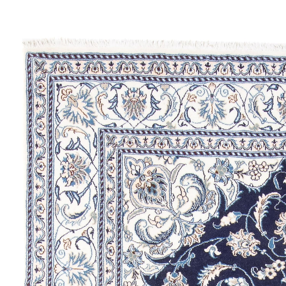 Tapis persan - Nain - 293 x 201 cm - bleu foncé
