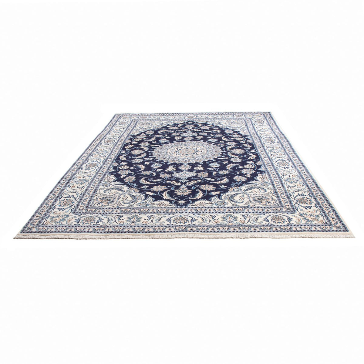 Tapis persan - Nain - 293 x 201 cm - bleu foncé