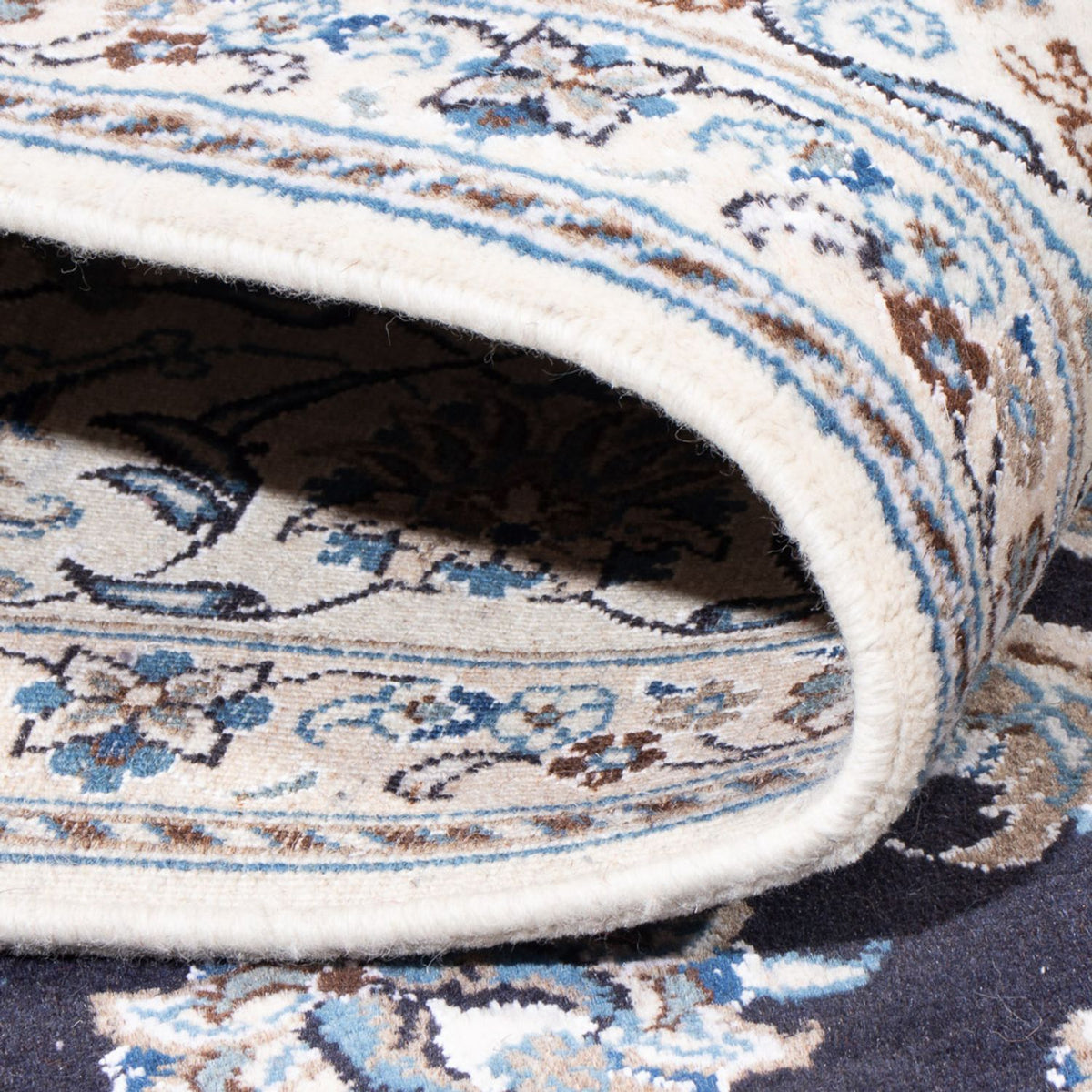 Tapis persan - Nain - 288 x 191 cm - bleu foncé