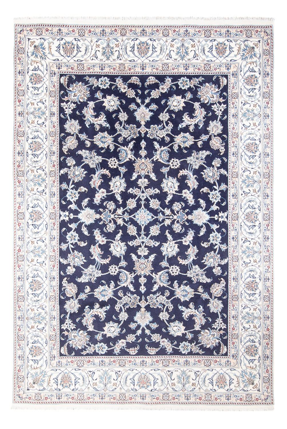 Tapis persan - Nain - 293 x 197 cm - bleu foncé