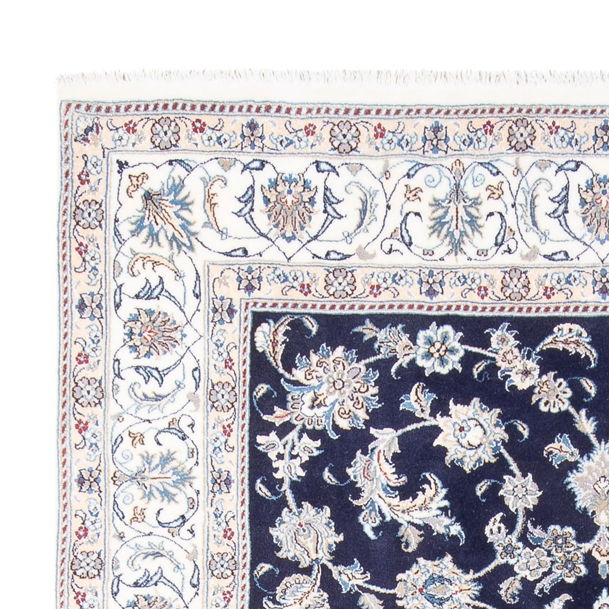 Tapis persan - Nain - 293 x 197 cm - bleu foncé
