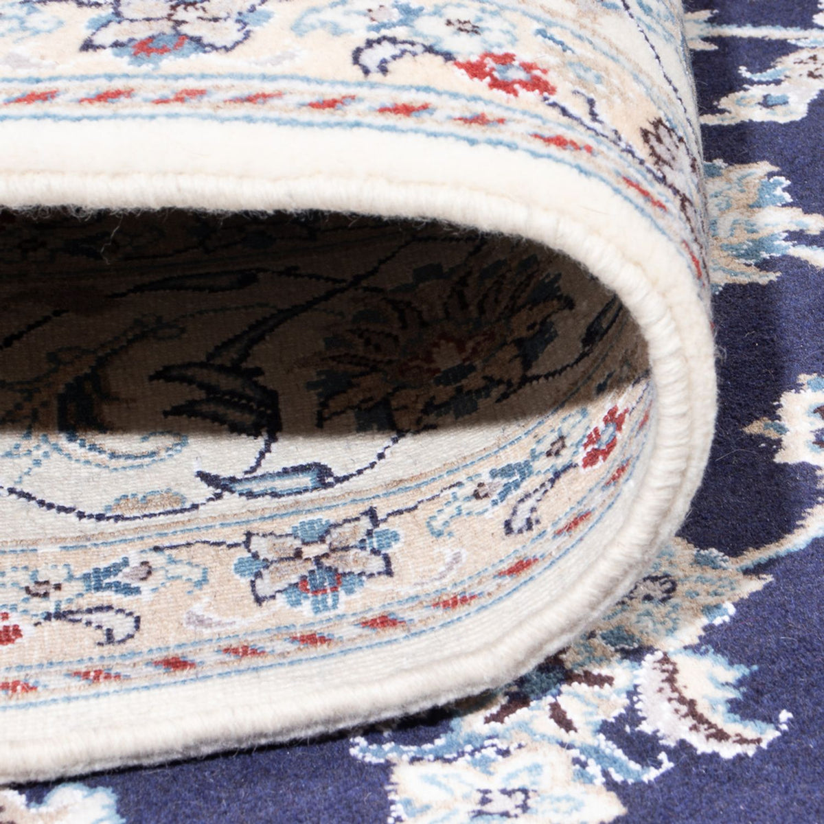 Tapis persan - Nain - 293 x 197 cm - bleu foncé