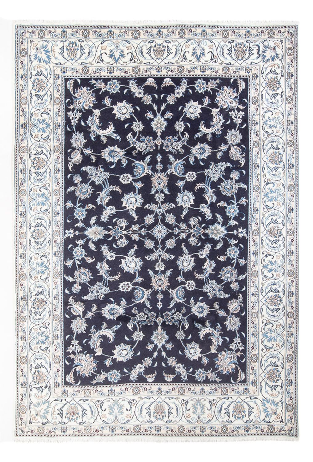 Tapis persan - Nain - 292 x 198 cm - bleu foncé