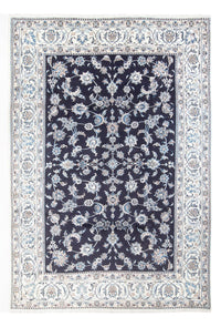 Tapis persan - Nain - 292 x 198 cm - bleu foncé