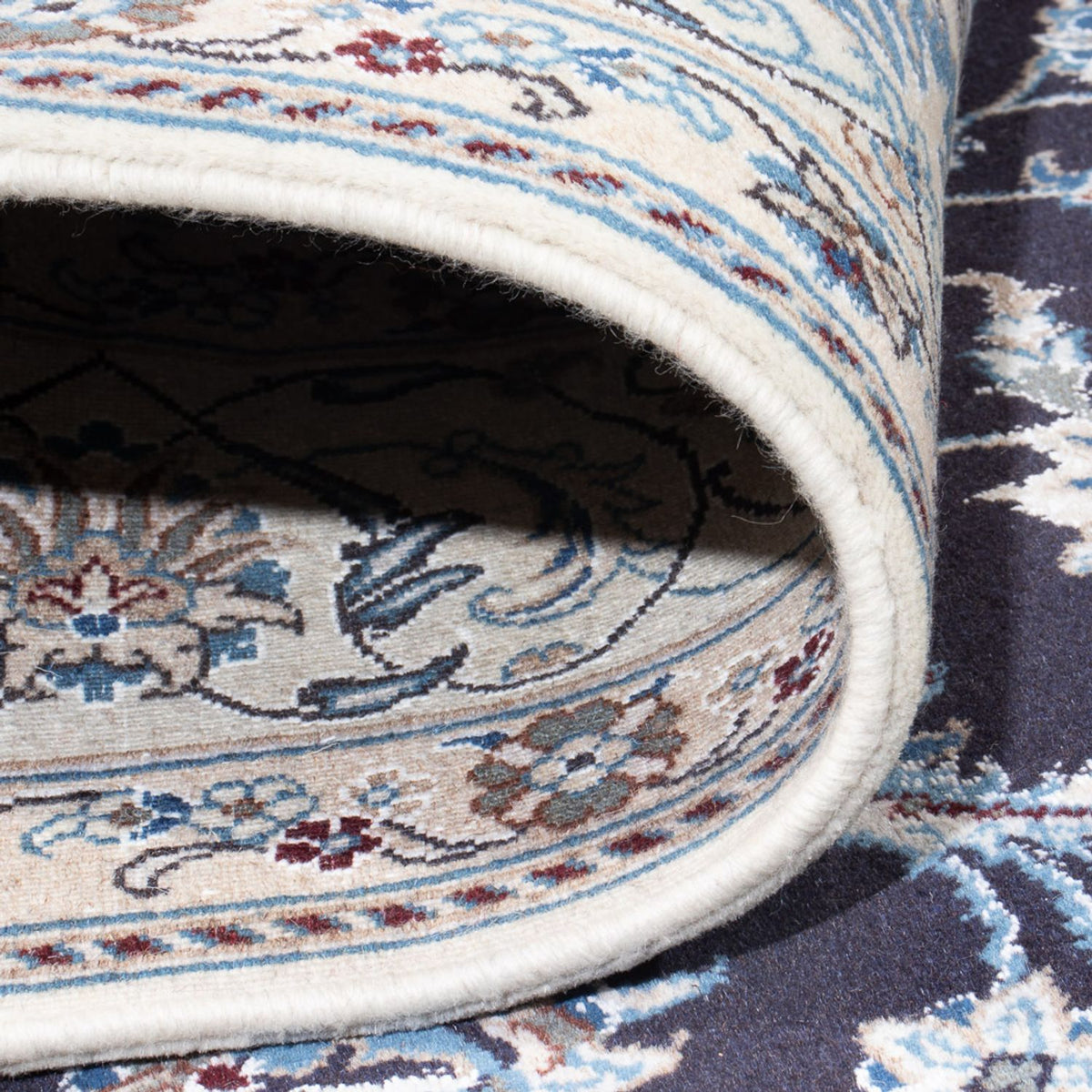 Tapis persan - Nain - 292 x 198 cm - bleu foncé