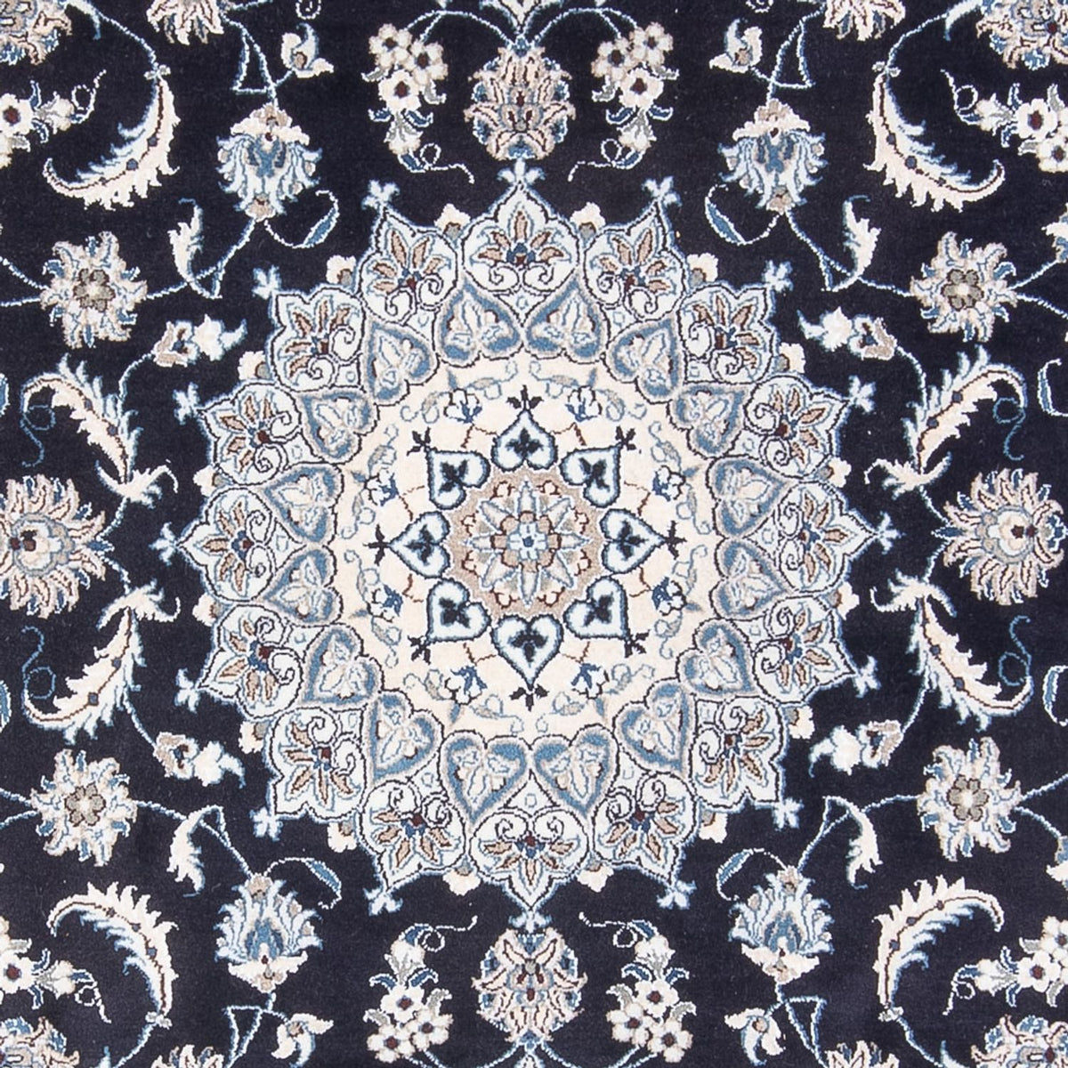 Tapis persan - Nain - 295 x 191 cm - bleu foncé