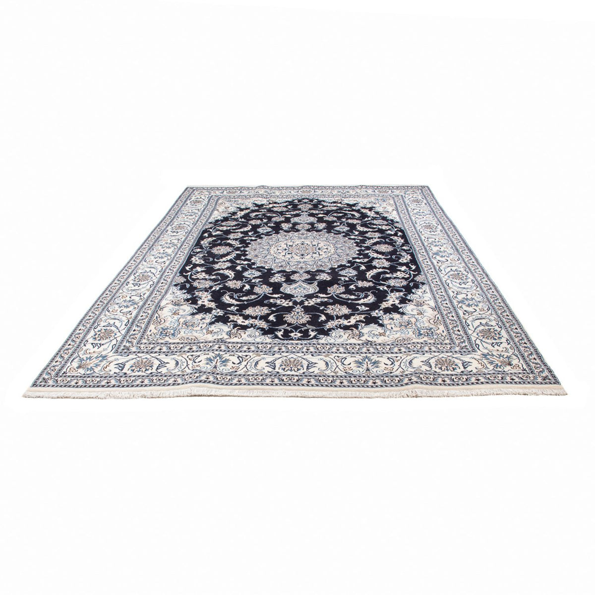 Tapis persan - Nain - 295 x 191 cm - bleu foncé