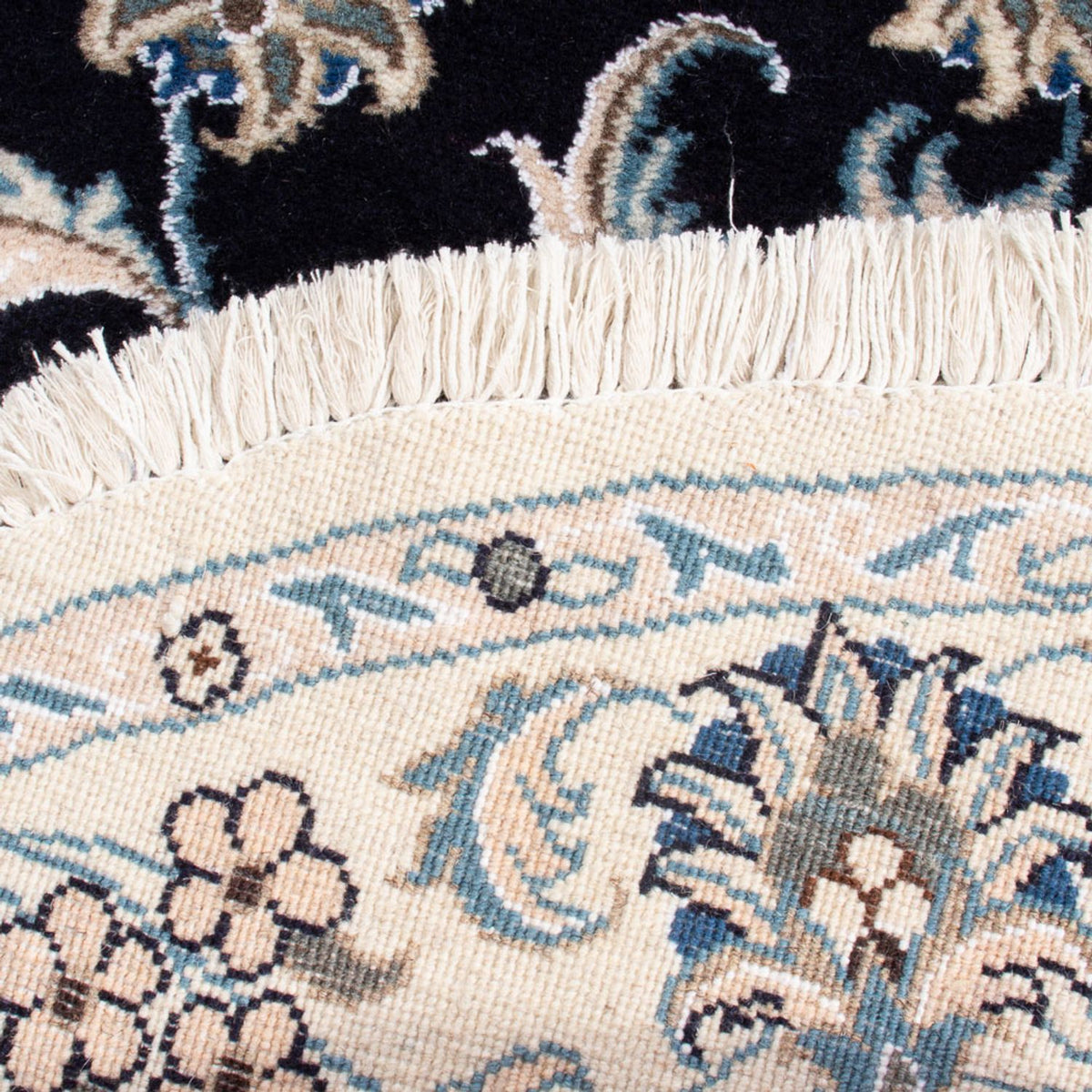 Tapis persan - Nain ronde  - 150 x 150 cm - bleu foncé