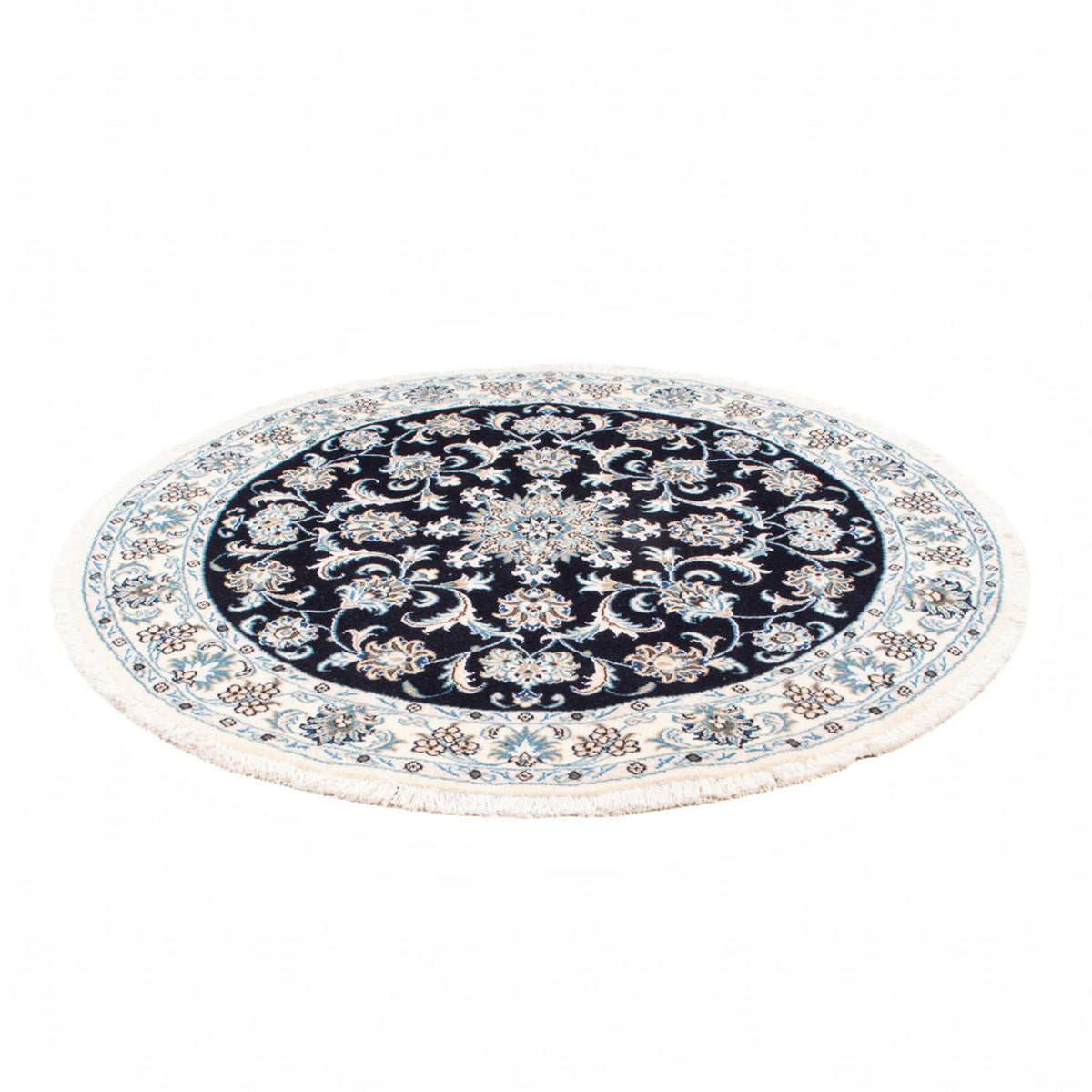 Tapis persan - Nain ronde  - 150 x 150 cm - bleu foncé
