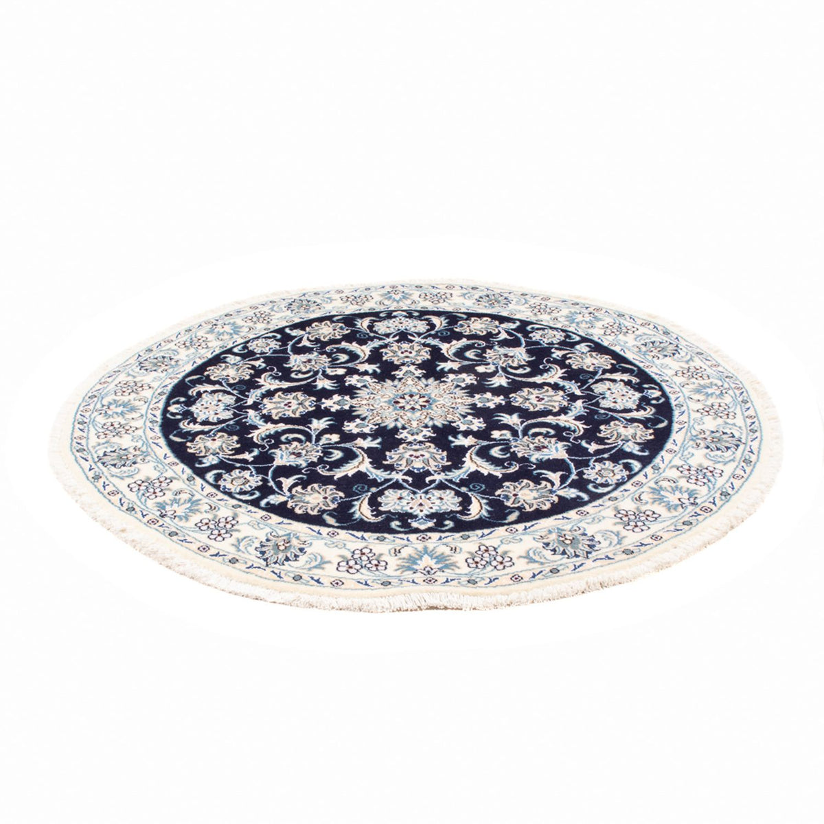 Tapis persan - Nain ronde  - 150 x 150 cm - bleu foncé