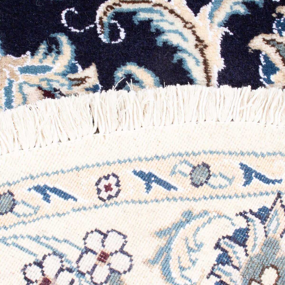 Tapis persan - Nain ronde  - 150 x 150 cm - bleu foncé