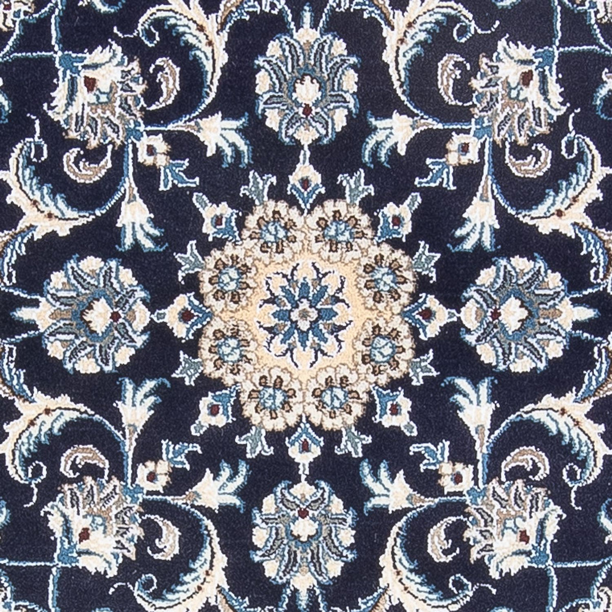 Tapis persan - Nain ronde  - 150 x 150 cm - bleu foncé