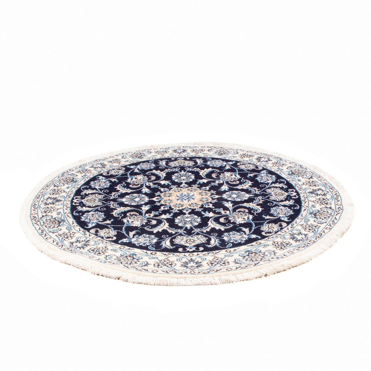 Tapis persan - Nain ronde  - 150 x 150 cm - bleu foncé