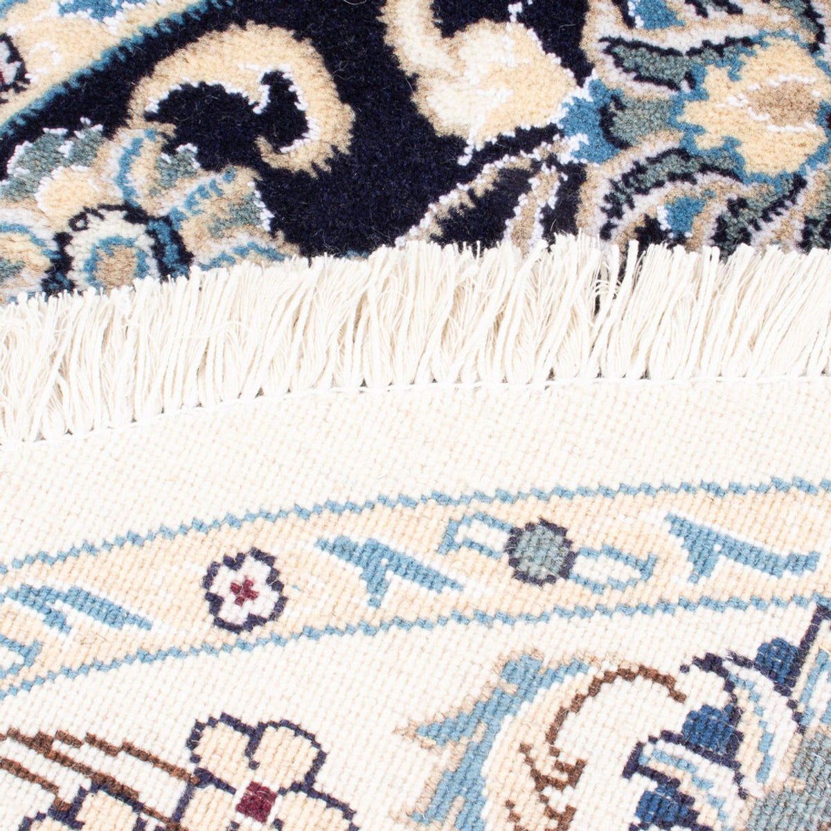 Tapis persan - Nain ronde  - 150 x 150 cm - bleu foncé