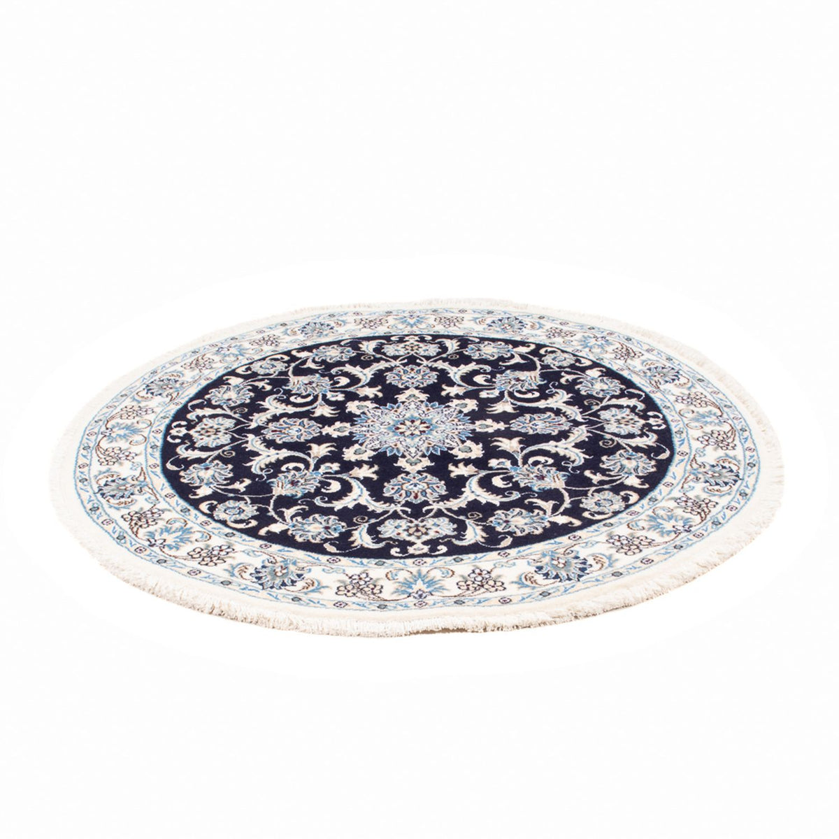 Tapis persan - Nain ronde  - 150 x 150 cm - bleu foncé