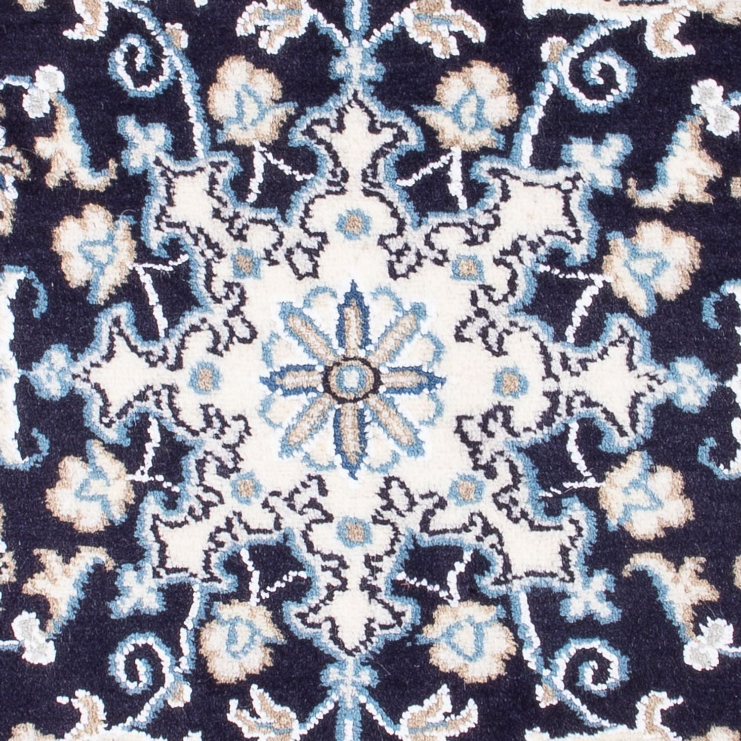 Tapis persan - Nain - Royal - 90 x 60 cm - bleu foncé