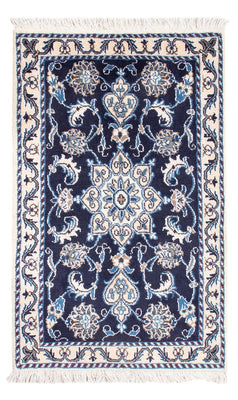 Tapis persan - Nain - Royal - 90 x 60 cm - bleu foncé